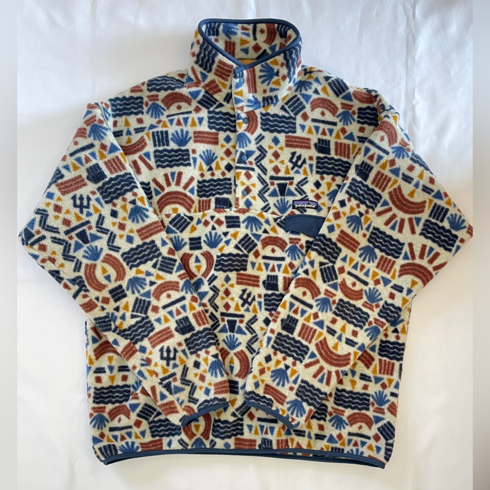 Patagonia Synchilla Snap-T Pullover Men's XL Protected Peaks Multi Big Oatmeal - Picture 10 of 12